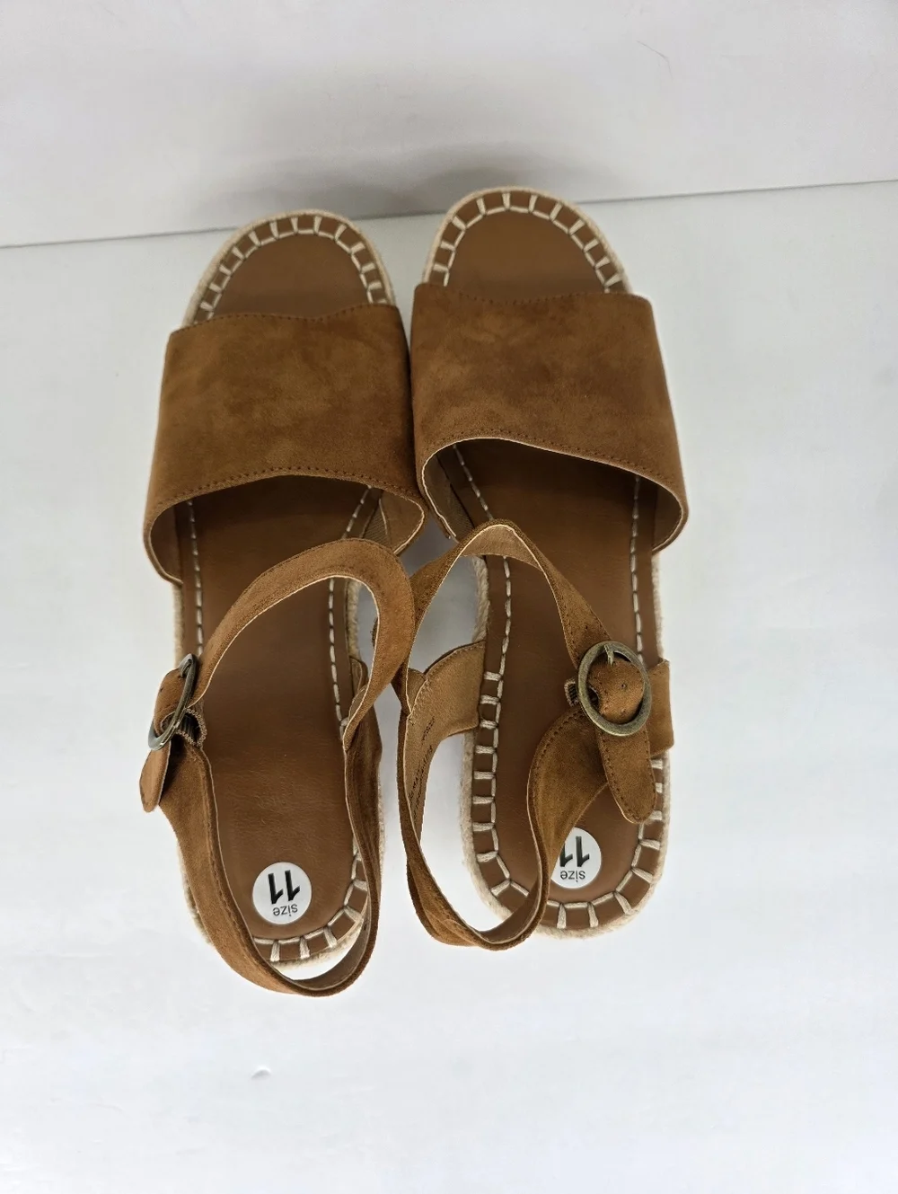 Universal Thread Sandals Women’s 11 Platform Espadrilles Brown Faux Suede Casual
